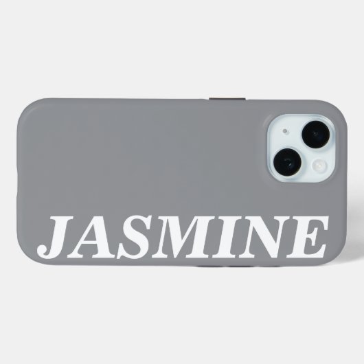 STYLISH MODERN CUSTOM NAME SOLID DARK GREY COLOUR Case-Mate iPhoneケース (裏面 (横))
