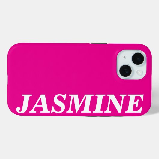 STYLISH MODERN CUSTOM NAME SOLID HOT PINK COLOUR Case-Mate iPhoneケース (裏面 (横))