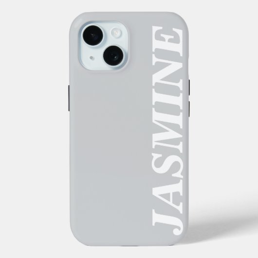 STYLISH MODERN CUSTOM NAME SOLID LIGHT GREY COLOUR Case-Mate iPhoneケース (裏面)