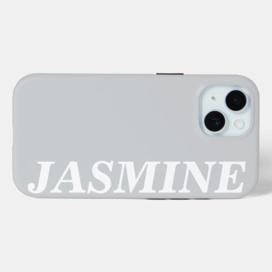 STYLISH MODERN CUSTOM NAME SOLID LIGHT GREY COLOUR Case-Mate iPhoneケース (裏面 (横))