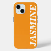 STYLISH MODERN CUSTOM NAME SOLID ORANGE COLOUR Case-Mate iPhoneケース (裏面)