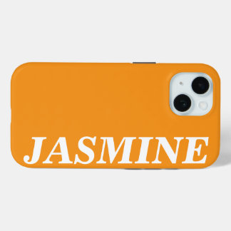 STYLISH MODERN CUSTOM NAME SOLID ORANGE COLOUR iPhone 15ケース