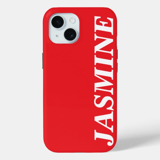 STYLISH MODERN CUSTOM NAME SOLID RED COLOUR Case-Mate iPhoneケース (裏面)