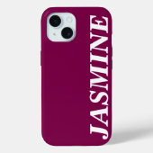 STYLISH MODERN CUSTOM NAME SOLID WINE COLOUR Case-Mate iPhoneケース (裏面)