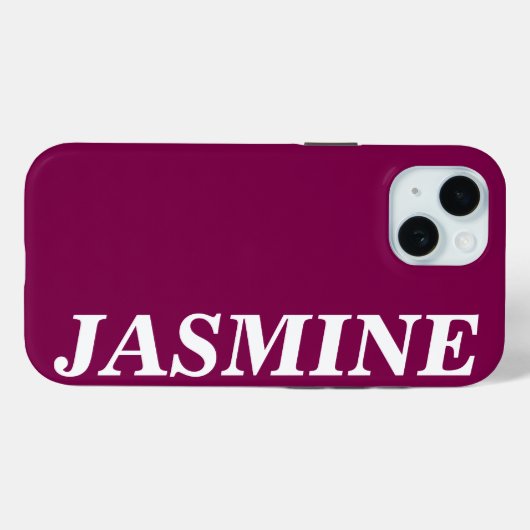 STYLISH MODERN CUSTOM NAME SOLID WINE COLOUR Case-Mate iPhoneケース (裏面 (横))
