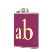  STYLISH MODERN CUSTOM NAME WINE BEIGE  WEDDING フラスク (左)