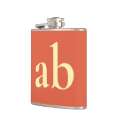  STYLISH MODERN CUSTOM NAME YELLOW ORANGE WEDDING フラスク (左)