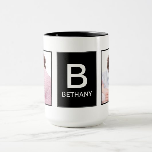 Stylish Modern Custom Photo Personalised マグカップ (中央)