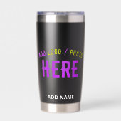 STYLISH MODERN CUSTOMIZABLE BLACK VERIFIED BRANDED 保温保冷タンブラー (背面)