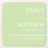 STYLISH MODERN CUSTOMIZED ELEGANT CLASSIC WEDDING  スクエアペーパーコースター (正面)