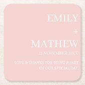 STYLISH MODERN CUSTOMIZED ELEGANT CLASSIC WEDDING  スクエアペーパーコースター (正面)