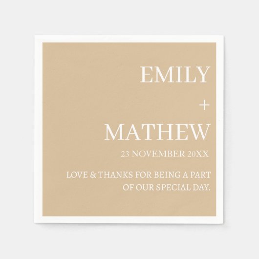 STYLISH MODERN CUSTOMIZED ELEGANT CLASSIC WEDDING スタンダードカクテルナプキン (正面)