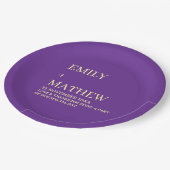 STYLISH MODERN CUSTOMIZED ELEGANT CLASSIC WEDDING ペーパープレート (アングル)