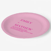 STYLISH MODERN CUSTOMIZED ELEGANT CLASSIC WEDDING ペーパープレート (アングル)