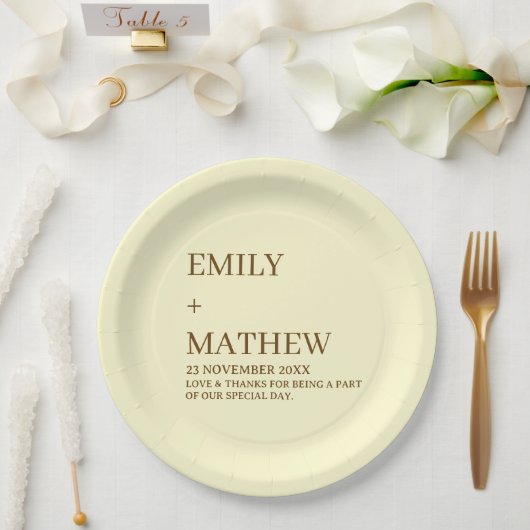 STYLISH MODERN CUSTOMIZED ELEGANT CLASSIC WEDDING  ペーパープレート (ウェディング)