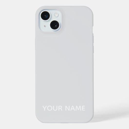 STYLISH MODERN CUSTOMIZED NAME LIGHT GREY COLOUR  iPhoneケース (裏面)