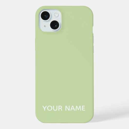 STYLISH MODERN CUSTOMIZED NAME SAGE COLOUR iPhoneケース (裏面)