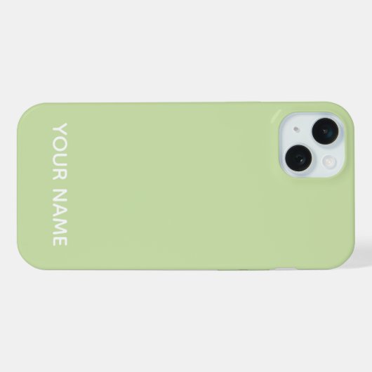 STYLISH MODERN CUSTOMIZED NAME SAGE COLOUR iPhoneケース (裏面横)