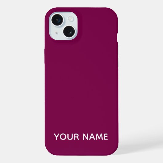 STYLISH MODERN CUSTOMIZED NAME WINE COLOUR  iPhoneケース (裏面)