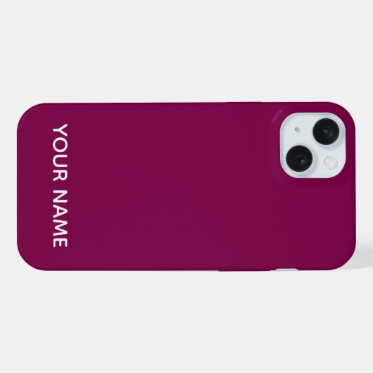 STYLISH MODERN CUSTOMIZED NAME WINE COLOUR  iPhoneケース (裏面横)