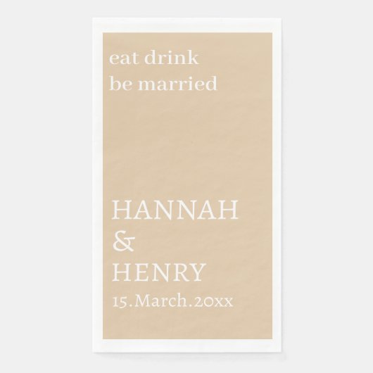 STYLISH MODERN CUSTOMIZED SCRIPT KHAKI WEDDING  (正面)