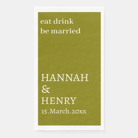 STYLISH MODERN CUSTOMIZED SCRIPT OLIVE WEDDING  (正面)