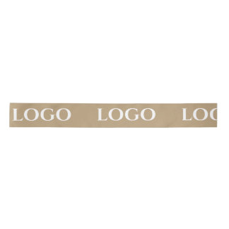 STYLISH MODERN CUSTOMIZED YOUR LOGO MINIMAL BEIGE サテンリボン