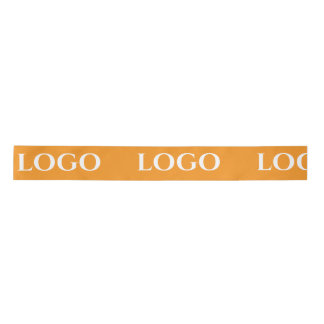 STYLISH MODERN CUSTOMIZED YOUR LOGO MINIMAL ORANGE サテンリボン