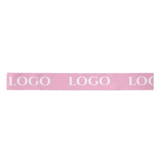 STYLISH MODERN CUSTOMIZED YOUR LOGO MINIMAL PINK サテンリボン