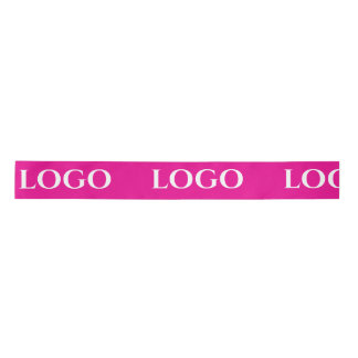 STYLISH MODERN CUSTOMIZED YOUR LOGO MINIMAL PINK サテンリボン
