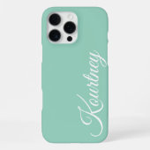 STYLISH MODERN ELEGANT CLASSIC CUSTOM PALE GREEN iPhoneケース (裏面)