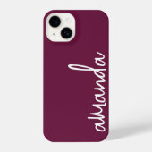 STYLISH MODERN ELEGANT CUSTOMIZED NAME DARK WINE iPhoneケース (裏面)