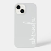 STYLISH MODERN ELEGANT CUSTOMIZED NAME LIGHT GREY iPhoneケース (裏面)