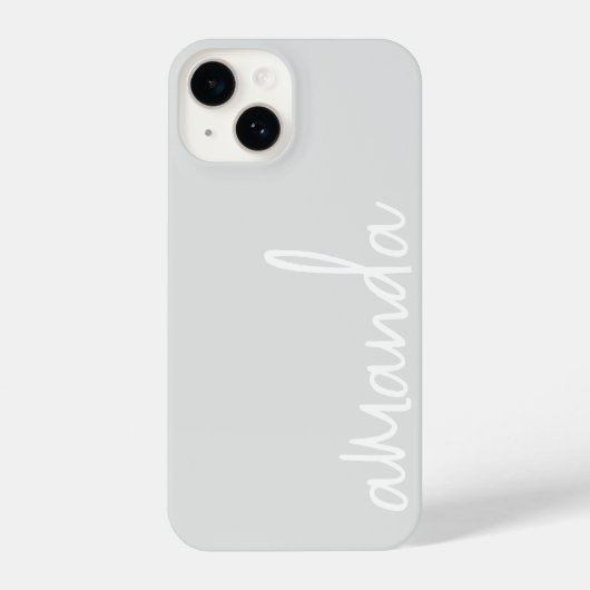STYLISH MODERN ELEGANT CUSTOMIZED NAME LIGHT GREY iPhoneケース (裏面)