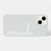 STYLISH MODERN ELEGANT CUSTOMIZED NAME LIGHT GREY iPhoneケース (裏面横)
