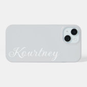 STYLISH MODERN ELEGANT CUSTOMIZED NAME LIGHT GREY  iPhone 15ケース (裏面横)