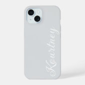 STYLISH MODERN ELEGANT CUSTOMIZED NAME LIGHT GREY  iPhone 15ケース (裏面)