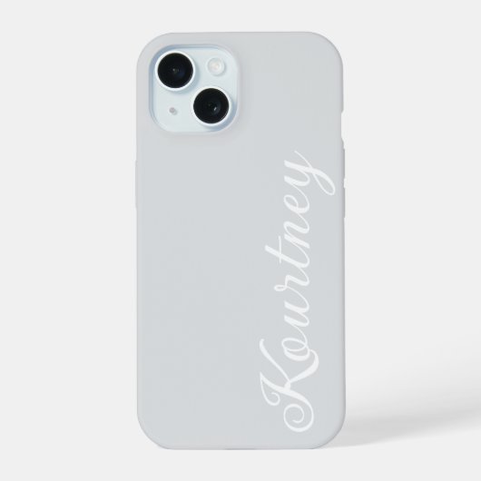 STYLISH MODERN ELEGANT CUSTOMIZED NAME LIGHT GREY  iPhone 15ケース (裏面)