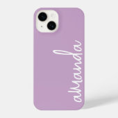 STYLISH MODERN ELEGANT CUSTOMIZED NAME LIGHT LILAC iPhoneケース (裏面)