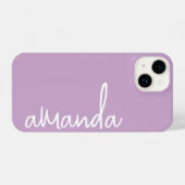 STYLISH MODERN ELEGANT CUSTOMIZED NAME LIGHT LILAC iPhoneケース (裏面横)