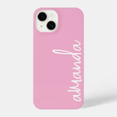 STYLISH MODERN ELEGANT CUSTOMIZED NAME LIGHT PINK iPhoneケース (裏面)