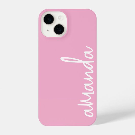 STYLISH MODERN ELEGANT CUSTOMIZED NAME LIGHT PINK iPhoneケース (裏面)