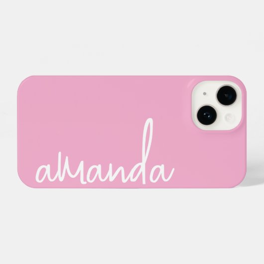 STYLISH MODERN ELEGANT CUSTOMIZED NAME LIGHT PINK iPhoneケース (裏面横)