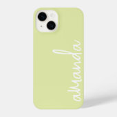 STYLISH MODERN ELEGANT CUSTOMIZED NAME LIME YELLOW iPhoneケース (裏面)