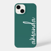STYLISH MODERN ELEGANT CUSTOMIZED NAME OCEAN GREEN iPhoneケース (裏面)