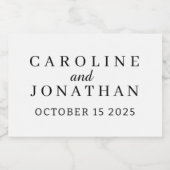 STYLISH MODERN ELEGANT CUSTOMIZED NAME WEDDING  スパークリングワインラベル (シングルラベル)