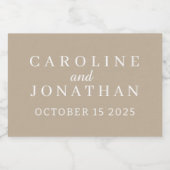 STYLISH MODERN ELEGANT CUSTOMIZED NAME WEDDING  スパークリングワインラベル (シングルラベル)