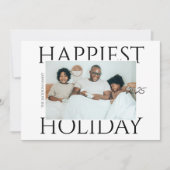 Stylish Modern Family Photo Happiest Holiday Card シーズンカード (正面)