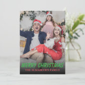 Stylish Modern Green Christmas Photo Holiday Card シーズンカード (スタンド正面)