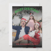 Stylish Modern Green Christmas Photo Holiday Card シーズンカード (裏面)
